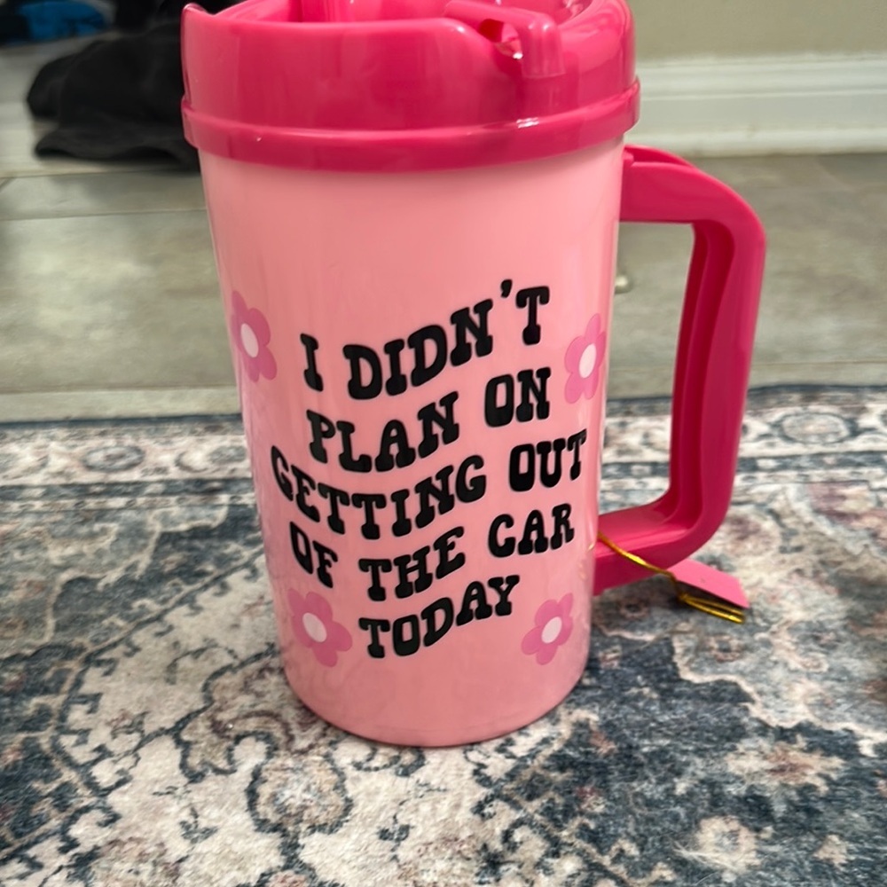 Pink Travel Mug with Fun Quote